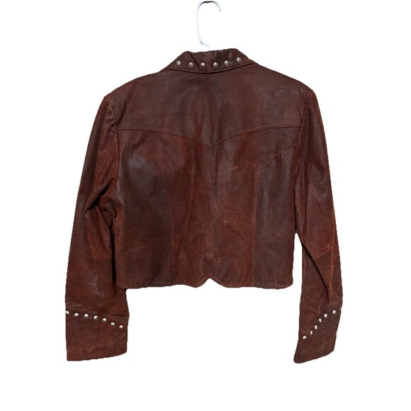 VTG Red Pioneer Wear Leather Suede Ladies Country Western Jacket Cropped SIZE L - Picture 2 of 9